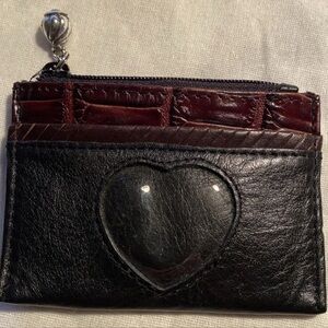 Brighton Black and Brown Leather Heart Wallet
